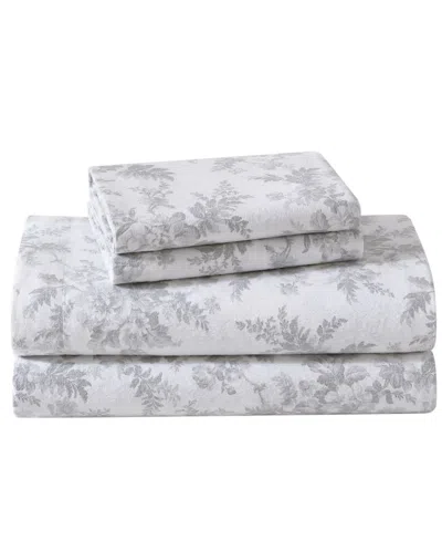 Laura Ashley Cotton Flannel 4-piece Sheet Set, King