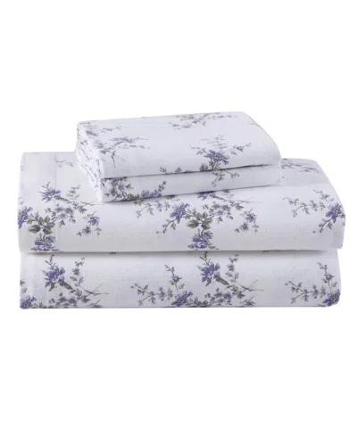 Laura Ashley Cotton Flannel 4-piece Sheet Set, Queen In Jessika