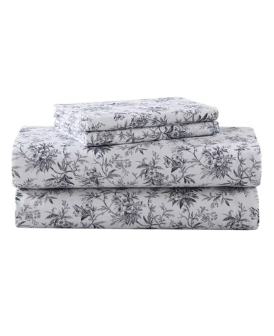 Laura Ashley Cotton Flannel 4-piece Sheet Set, Queen