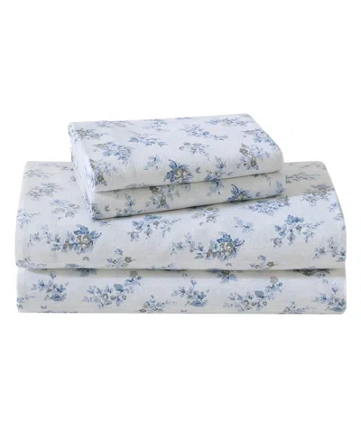 Laura Ashley Cotton Flannel 4-piece Sheet Set, Queen