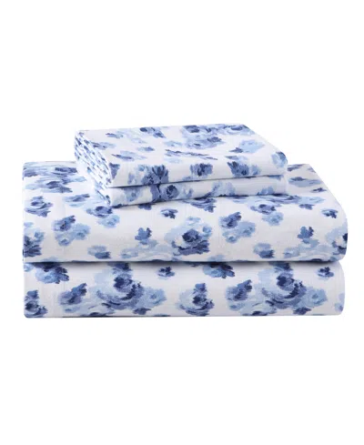 Laura Ashley Cotton Flannel 4-piece Sheet Set, Queen In Emelia