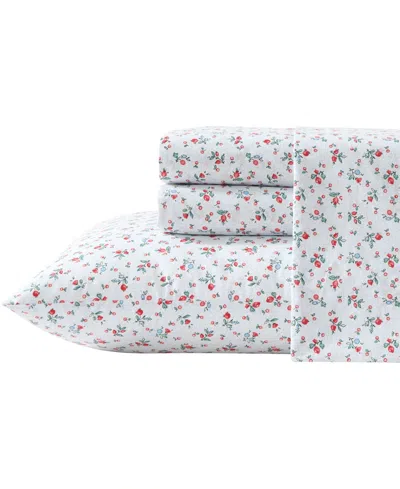Laura Ashley Cotton Percale 3-pc. Sheet Set, Twin In White