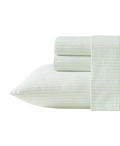 Laura Ashley Cotton Percale 4-pc. Sheet Set, Full In Green