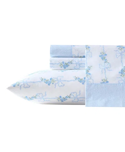 Laura Ashley Cotton Percale 4-pc. Sheet Set, King In Blue