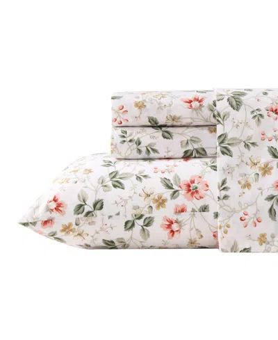 Laura Ashley Cotton Percale 4-pc. Sheet Set, Queen In Multi