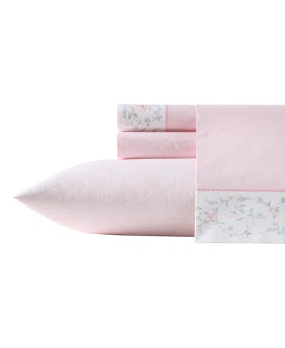 Laura Ashley Cotton Percale 4-pc. Sheet Set, Queen In Pink