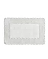 Laura Ashley Cotton Ruffled Bath Rug, 17" X 24" In Light Gray