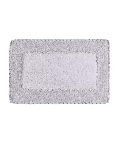 Laura Ashley Cotton Ruffled Bath Rug, 17" X 24" In Purple