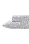 Laura Ashley Crestwood Cotton Flannel King Sheet Set In Grey