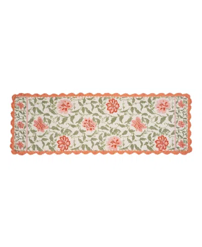 Laura Ashley Crochet Border Cotton Runner Rug, 20" X 60" In Multi
