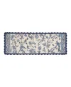 Laura Ashley Crochet Border Cotton Runner Rug, 20" X 60" In Multi