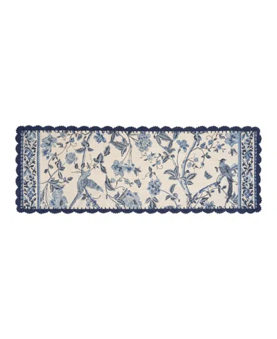 Laura Ashley Crochet Border Cotton Runner Rug, 20" X 60" In Multi