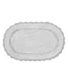 Laura Ashley Crochet Cotton Bath Rug, 21" X 34" In Gray