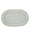 Laura Ashley Crochet Cotton Bath Rug, 21" X 34" In Green