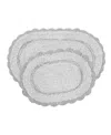 Laura Ashley Crochet Cotton Bath Rug Set In Gray