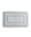 Laura Ashley Crochet Reversible Cotton Bath Rug, 21" X 34" In Gray