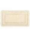 Laura Ashley Crochet Reversible Cotton Bath Rug, 21" X 34" In Linen