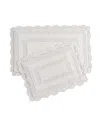 Laura Ashley Crochet Reversible Cotton 2-pc. Bath Rug Set In Ivory