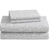 Laura Ashley Deer Dance Cotton Flannel Sheet Set In Grey
