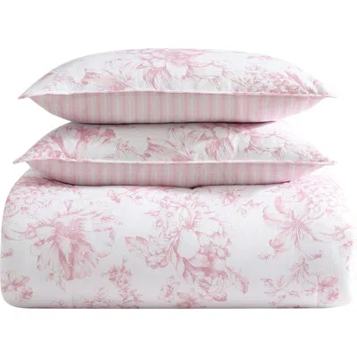 Laura Ashley Delphine Cotton Comforter Set In Mauve Pink