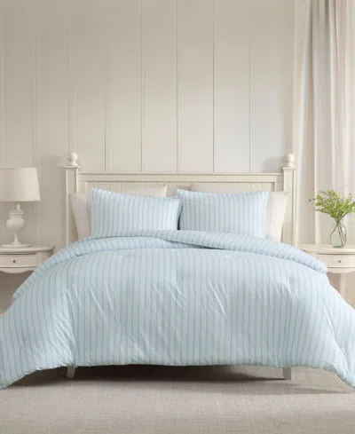 Laura Ashley Dilly Dally Stripe 2-pc. Comforter Set, Twin In Blue