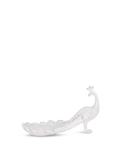 Laura Ashley Distressed Peacock Trinket Dish In White Gold