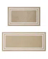 Laura Ashley Double Border Tufted 2-pc. Runner Rug Set In Brown