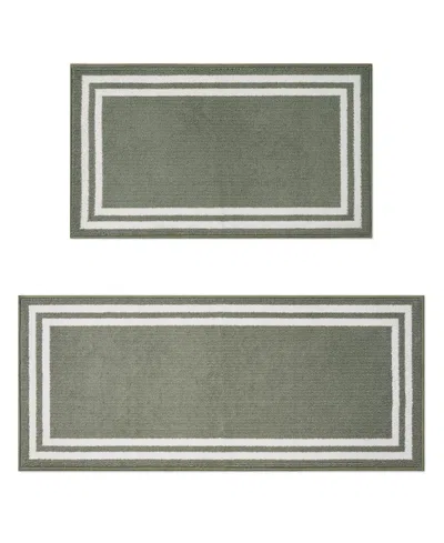Laura Ashley Double Border Tufted 2-pc. Runner Rug Set In Gray