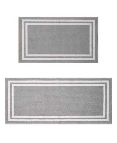 Laura Ashley Double Border Tufted 2-pc. Runner Rug Set In Gray