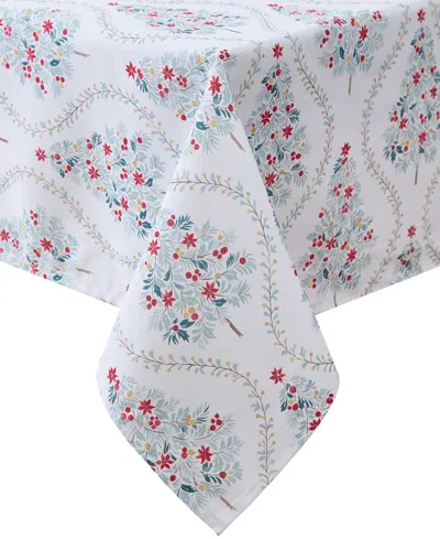 Laura Ashley Easy Care Holiday Tablecloth, 60" X 84" In Tree Trellis