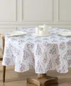 Laura Ashley Easy Care Holiday Tablecloth, 70" Round In Tree Trellis