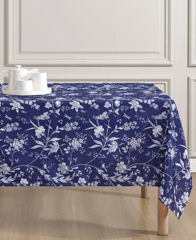Laura Ashley Easy Care Pattern Tablecloth, 60" X 84" In Blue