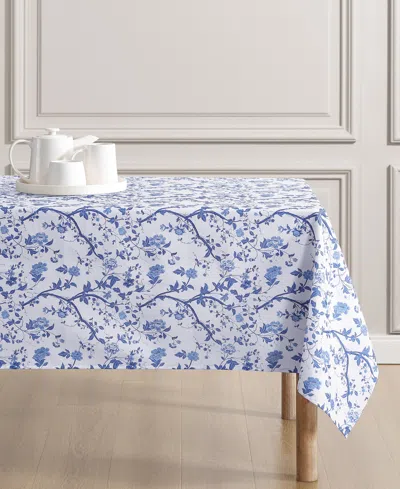 Laura Ashley Easy Care Pattern Tablecloth, 60" X 84" In Blue