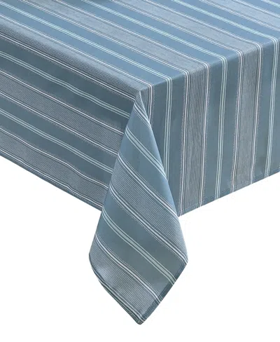 Laura Ashley Easy Care Tablecloth, 60" X 84", Service For 6 In Denim Stripe