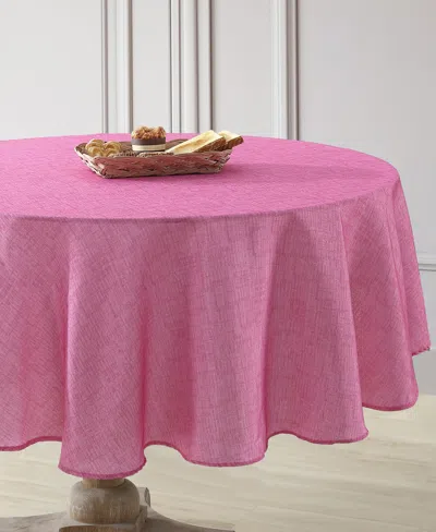 Laura Ashley Easy Care Solid Tablecloth, 70" Round In Magenta