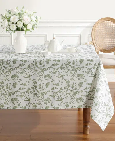 Laura Ashley Easy Care Summer Palace Tablecloth, 60" X 84" In Green