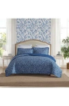 Laura Ashley Elaina 3-piece Twin Quilt & Sham Set In Dark Blue