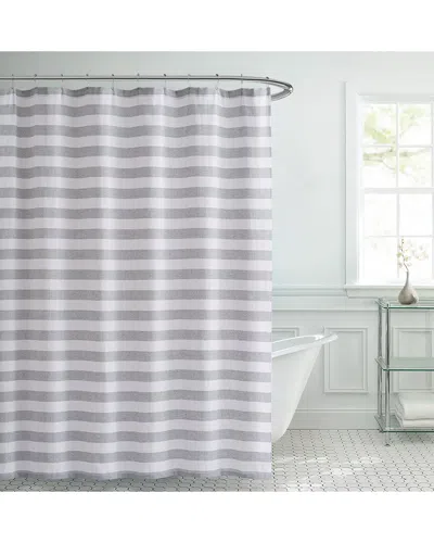 Laura Ashley Elton Stripe Shower Curtain Set In Gray