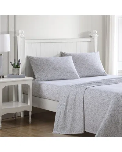Laura Ashley Emogene Cotton Percale Sheet Set In Purple