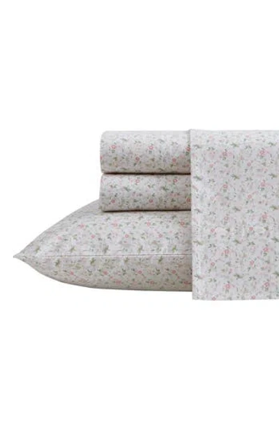 Laura Ashley Evie 4-piece Cotton Sheet Set In Pink