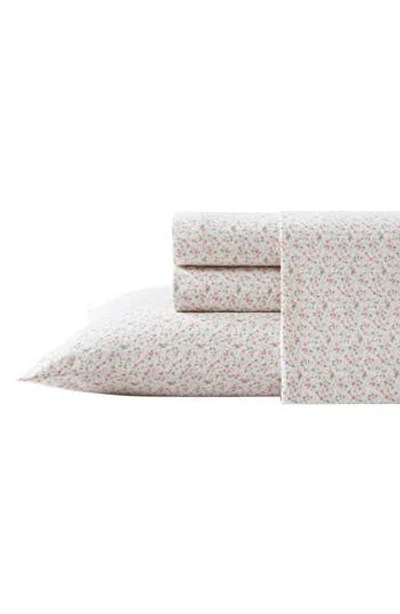 Laura Ashley Evie Cotton Flannel Sheet Set In Lt-pastel Pink