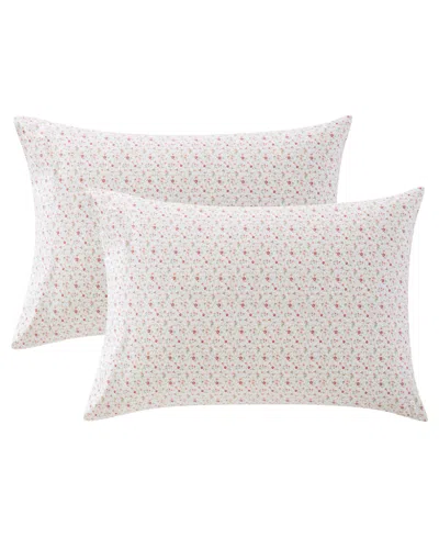 Laura Ashley Evie Cotton Percale Pillowcase Pair, Standard In Neutral