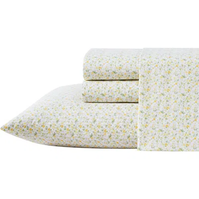 Laura Ashley Evie Twin Cotton Sheet Set In Gold