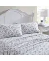 Laura Ashley Faye Toile Cotton Flannel Sheet Set In Black