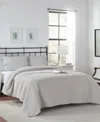 Laura Ashley Felicity Cotton Reversible 2 Piece Quilt Set, Twin In Gray