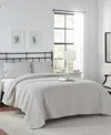Laura Ashley Saltwater Reversible Quilt Set Bedding In Gray