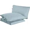 Laura Ashley Felicity Pastel Grey Quilt Set In Breeze Blue