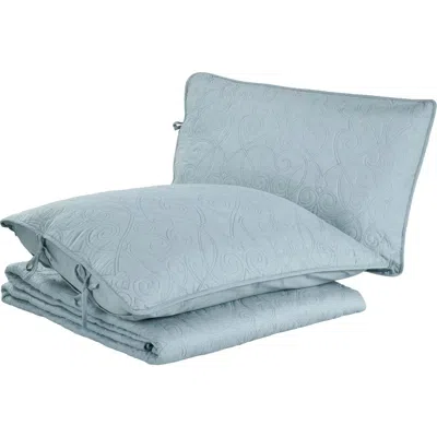 Laura Ashley Felicity Pastel Grey Quilt Set In Gray
