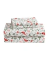 Laura Ashley Flannel Sheet Set In Jolly Cardinals