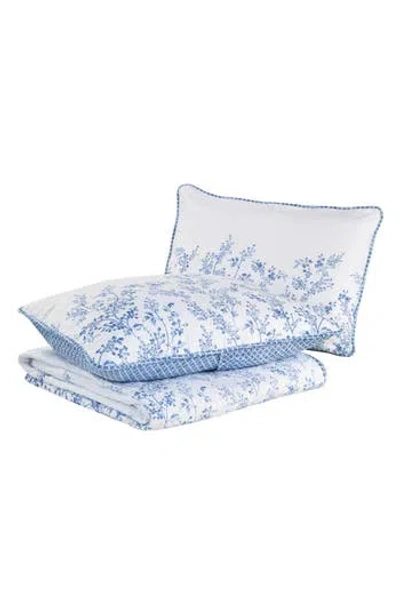 Laura Ashley Flora Twin Quilt & Sham Set In Blue